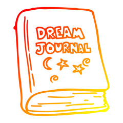 warm gradient line drawing cartoon dream journal