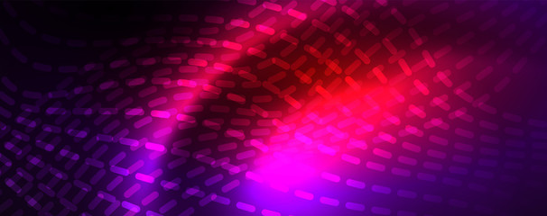 Obraz premium Neon vector wave lines abstract background, magic futuristic techno design