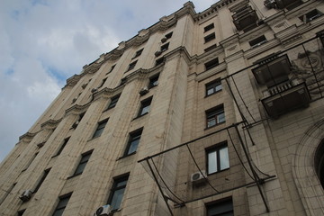 Fototapeta na wymiar Moscow stalin time skyscraper historical building