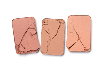 Pink and coral color of crushed eye shadow for makeup