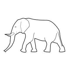 Outline vector illustration of an elephant.