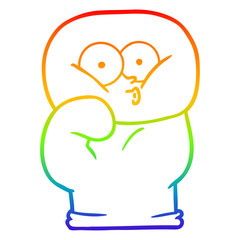 rainbow gradient line drawing cartoon boxing glove