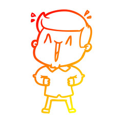 warm gradient line drawing cartoon excited man