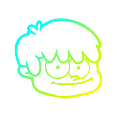 cold gradient line drawing cartoon male face