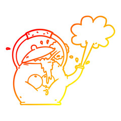 warm gradient line drawing cartoon boiling kettle