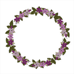 Wreath of flovers, can be used as greeting card, invitation card for wedding, birthday and other holiday and summer background