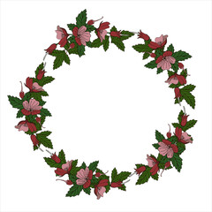 Wreath of flovers, can be used as greeting card, invitation card for wedding, birthday and other holiday and summer background