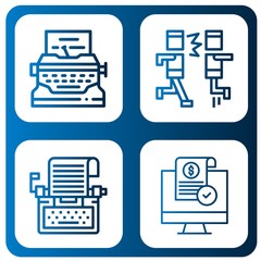 Set of story icons such as Typewriter, Mosh, Release , story