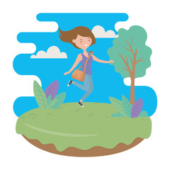 Teenager girl cartoon design vector illustrator