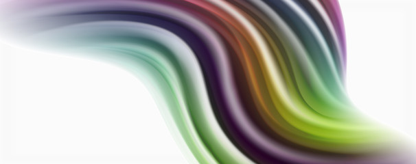 Modern techno Fluid color flow on white colorful poste. Art for your design