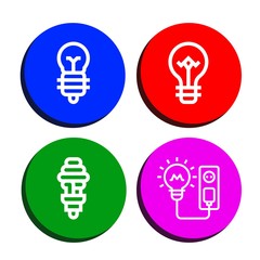 Set of low-energy icons such as Light bulb , low-energy