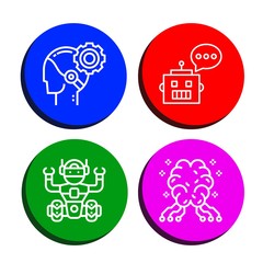 Set of ai icons such as AI, Chatbot, Robot , ai