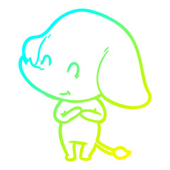 cold gradient line drawing cartoon illustration