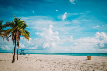 tropical beach with lifeguard cabin, Florida, USA - 276787517