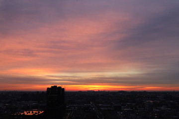 Naklejka premium Winter Sunrise in New York City