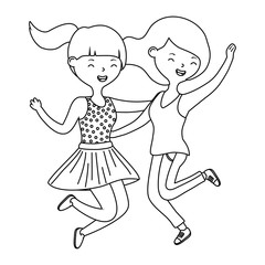 Teenager girls cartoons design vector illustrator