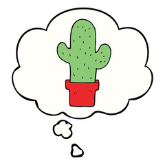 cartoon cactus and thought bubble