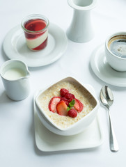 Healthy breakfast with oatmeal porridge