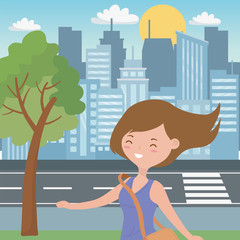 Fototapeta premium Teenager girl cartoon design vector illustrator