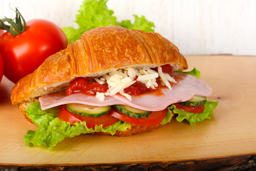 Croissat with ham and cheese