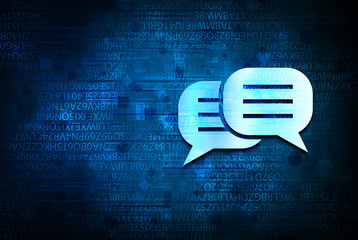 Conversation icon abstract blue background illustration design