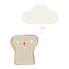 cartoon illustration and thought bubble in retro style