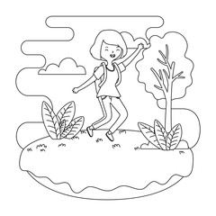 Teenager girl cartoon design vector illustrator