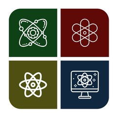 Set of nucleus icons such as Atom, Quantum , nucleus