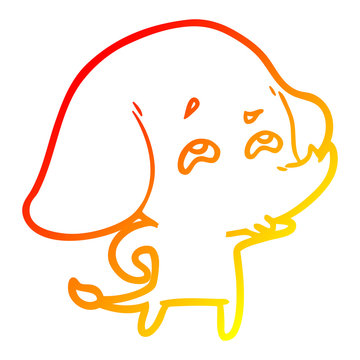 recommend clip art: warm gradient line drawing cartoon elephant remembering