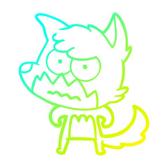 cold gradient line drawing cartoon annoyed fox