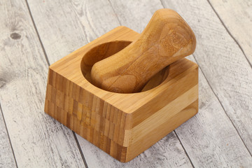 Empty Wooden mortar