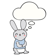 cute cartoon rabbit and thought bubble