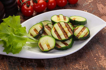 Vegan cuisine - grilled zucchini