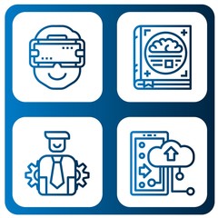 Set of design icons such as Ar glasses, Psychology, Management, Cloud storage , design