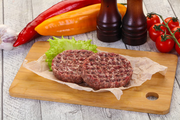 Raw burger cutlet