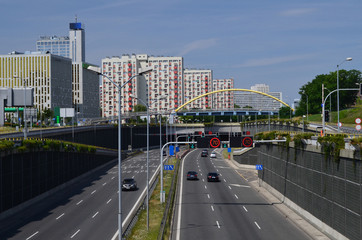 Droga szybkiego ruchu w Katowicach/Expressway in Katowice, Silesia, Poland - obrazy, fototapety, plakaty