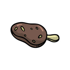 Tasty chocolate ice cream with fresh clean nuts