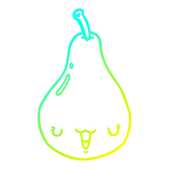 cold gradient line drawing cartoon pear