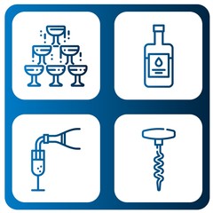 Set of cork icons such as Champagne, Balsamic vinegar, Corkscrew , cork