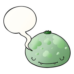 cartoon squash and speech bubble in smooth gradient style