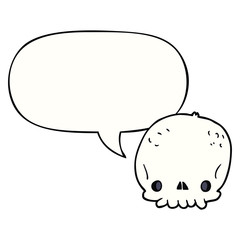 cartoon skull and speech bubble