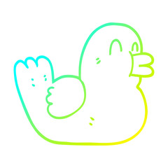 cold gradient line drawing cartoon happy duck
