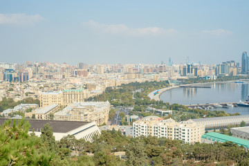Fototapeta premium Baku aerial panoramic view of Baku, Azerbaijan
