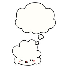 cute cartoon cloud and thought bubble