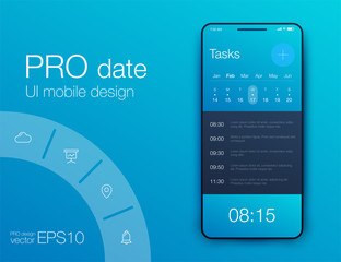 Naklejka premium Fitness app. Ui ux design. UI design concept with web elements