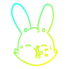 cold gradient line drawing cartoon funny rabbit face