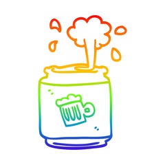 rainbow gradient line drawing cartoon can of larger