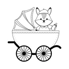 Isolated baby fox cartoon design