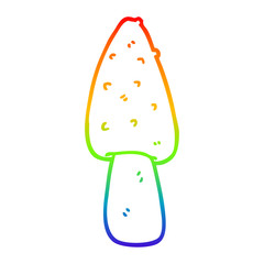 rainbow gradient line drawing cartoon mushroom