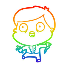 rainbow gradient line drawing frightened man hunting halloween vampires